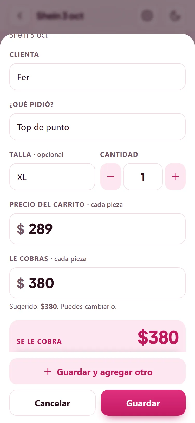 Pantalla de Pedidos al Día